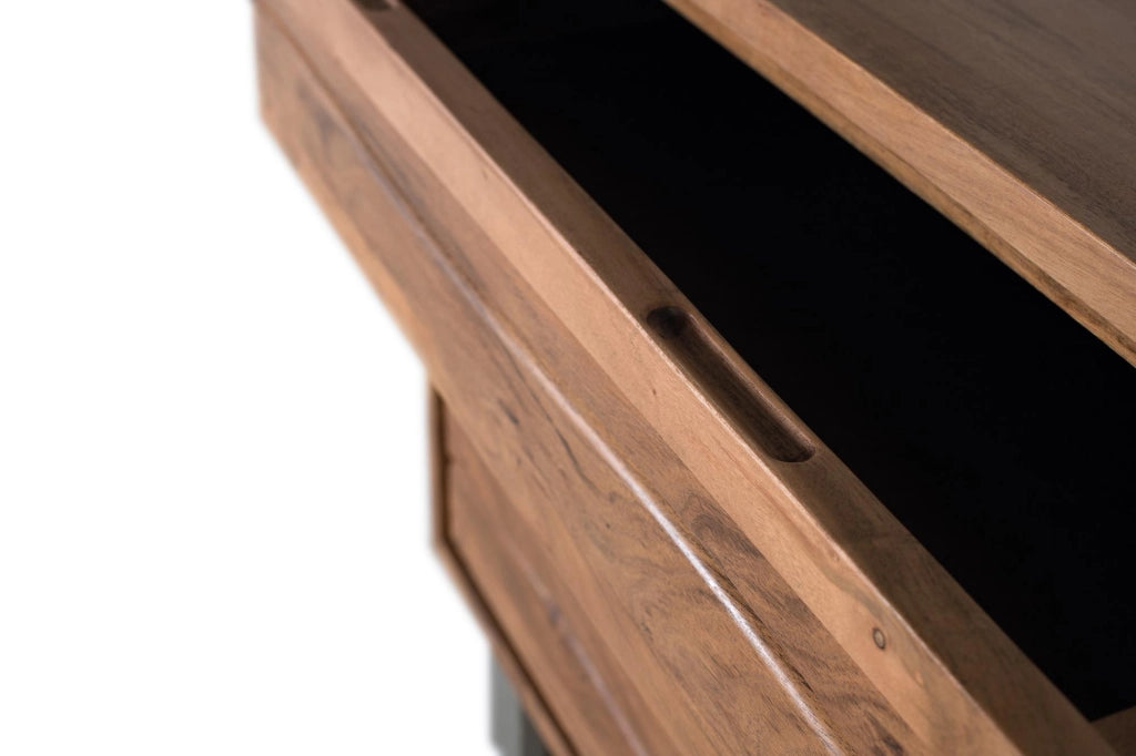 Cassettiera in legno di acacia e metallo