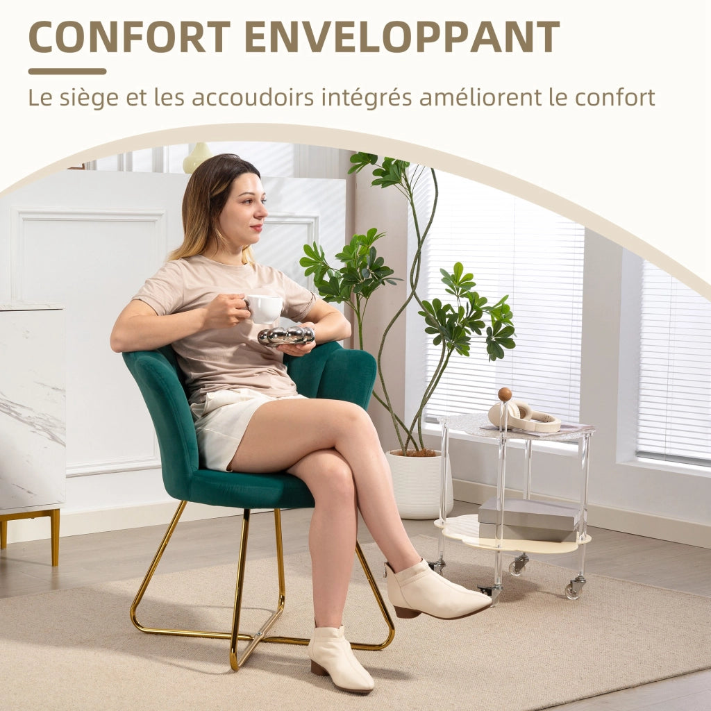 Poltrona relax in velluto ¨C zephmum ¨C verde scuro 69x64x80 cm