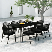 Set da Pranzo da Giardino 9 pz Nero 3099244