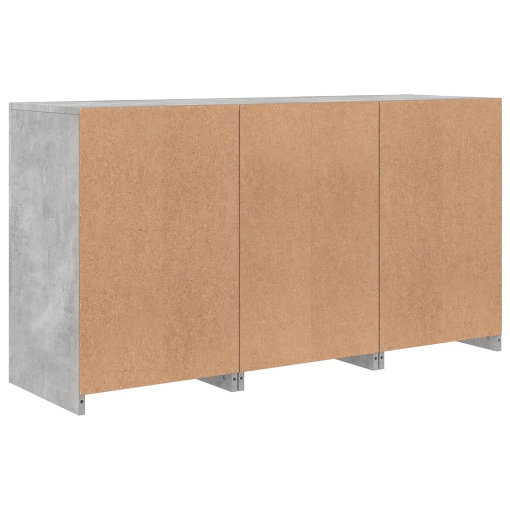 Buffet credenza cassettiera armadio mobile contenitore organizer per cucina soggiorno salotto con luci LED 123 x 37 x 67 cm grigio 02_0029974