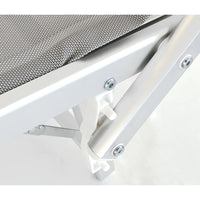 Lettino Prendisole da Giardino 181x60xH39 cm in alluminio e tela grigia Bagnino