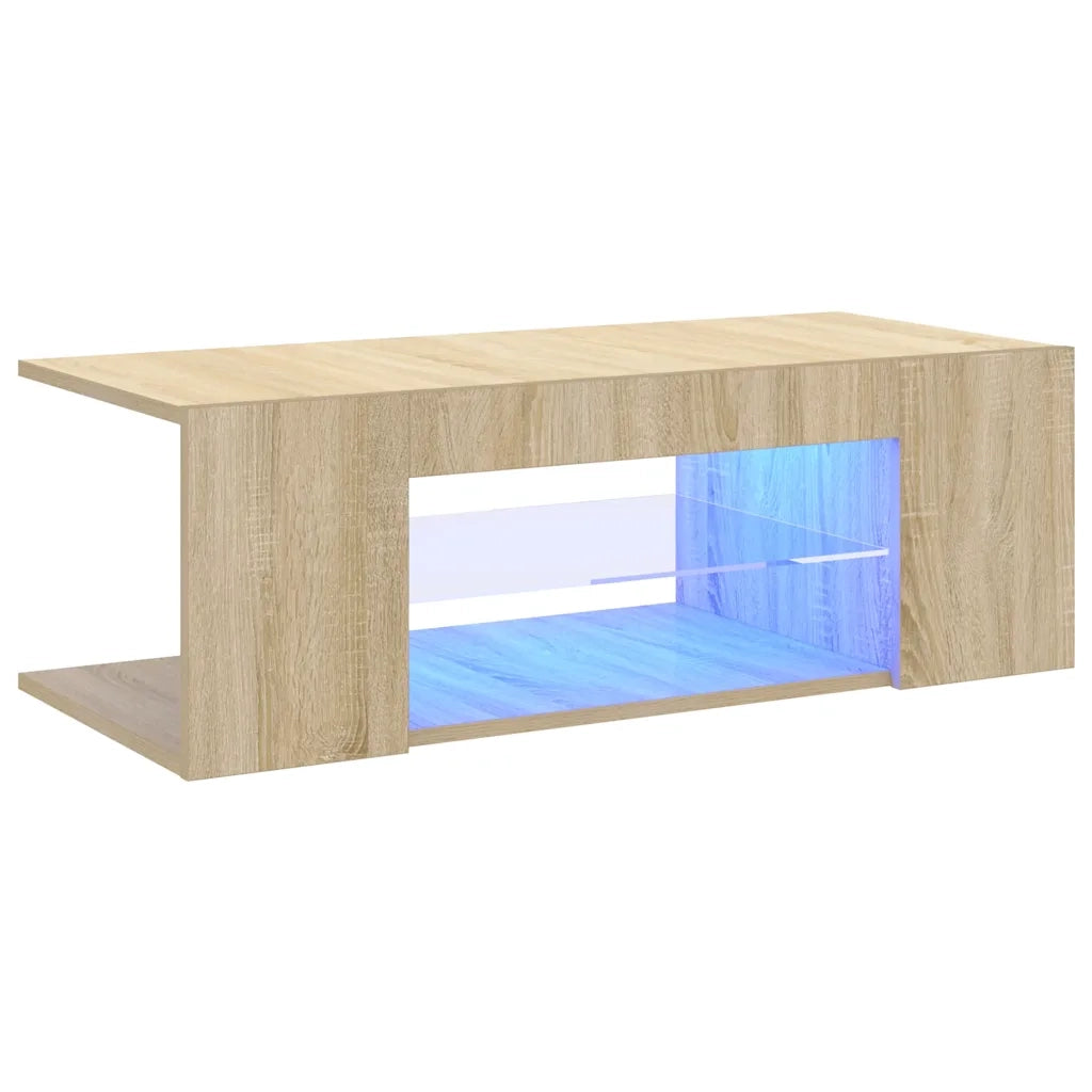 Mobile Porta TV con Luci LED-Mobile per TV-Credenza TV Rovere Sonoma 90x39x30 cm