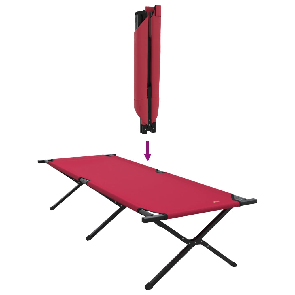 Letto Sole Pieghevole con Borsa Rosso Tessuto Oxford 600D
