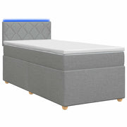 Letto con Box Spring, Materasso e LED Grigio Chiaro 90 x 190 cm 3452517