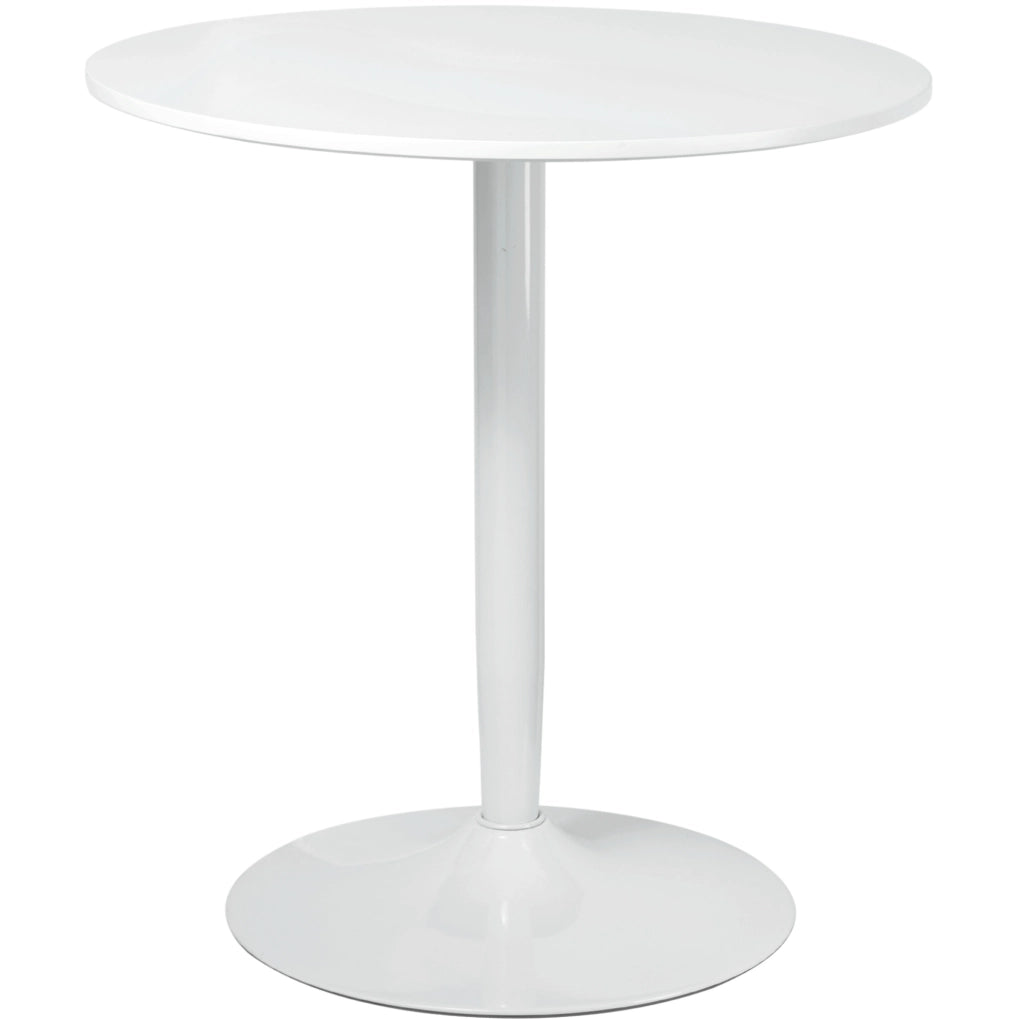 Tavolo rotondo da cucina ?70 x 75 cm in MDF bianco con base in acciaio