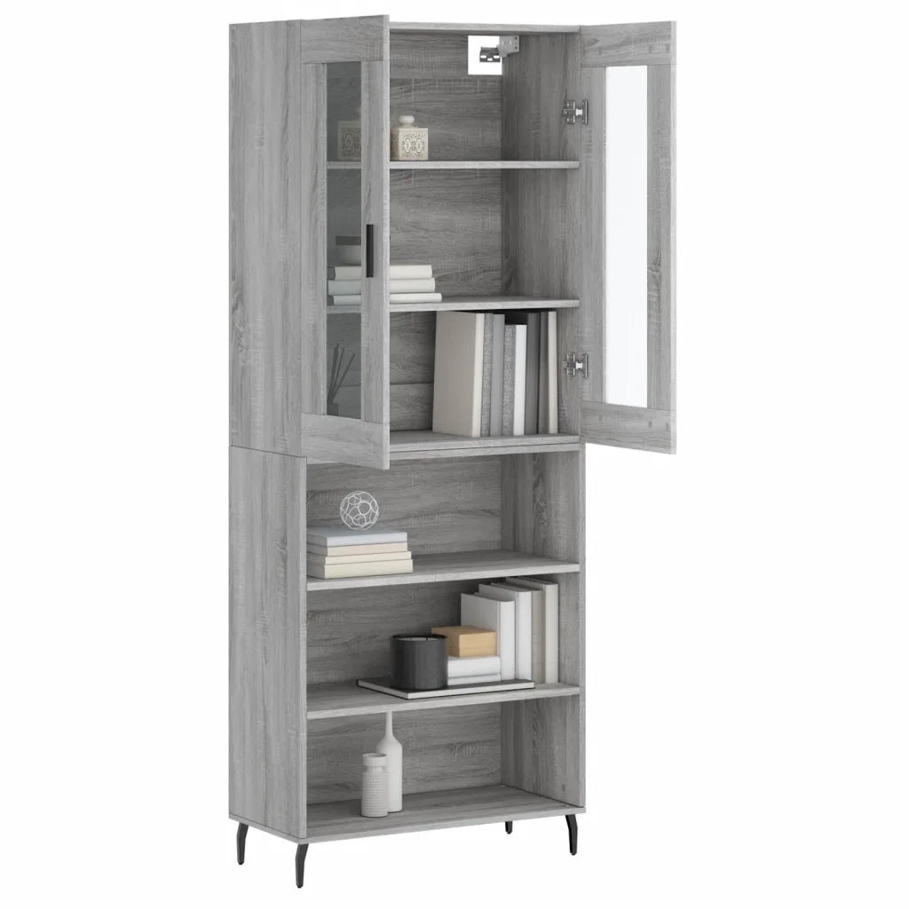 Credenza Grigio Sonoma 69,5x34x180 cm in Legno Multistrato 3198743