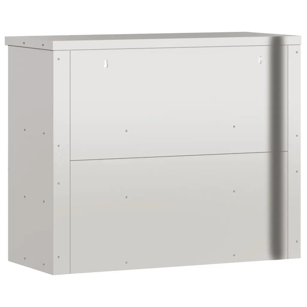 Pensile da cucina color argento con 2 ripiani design moderno 92 x 40 x 75 cm acciaio inox 02_0047581