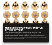 Set di atomizzatori 20 pezzi - Cassa in ottone - Cassetta in acciaio inossidabile - Diametro 0,4 mm - Testa di spruzzo - Atomizzatori di nebulizzazione - Flusso di corrente 80-145 ml/min