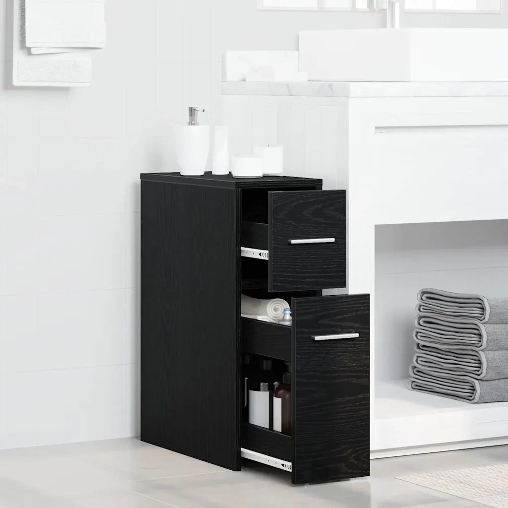 Set di mobili per il bagno Rovere Nero 22 x 44 x 61.5 cm 871633