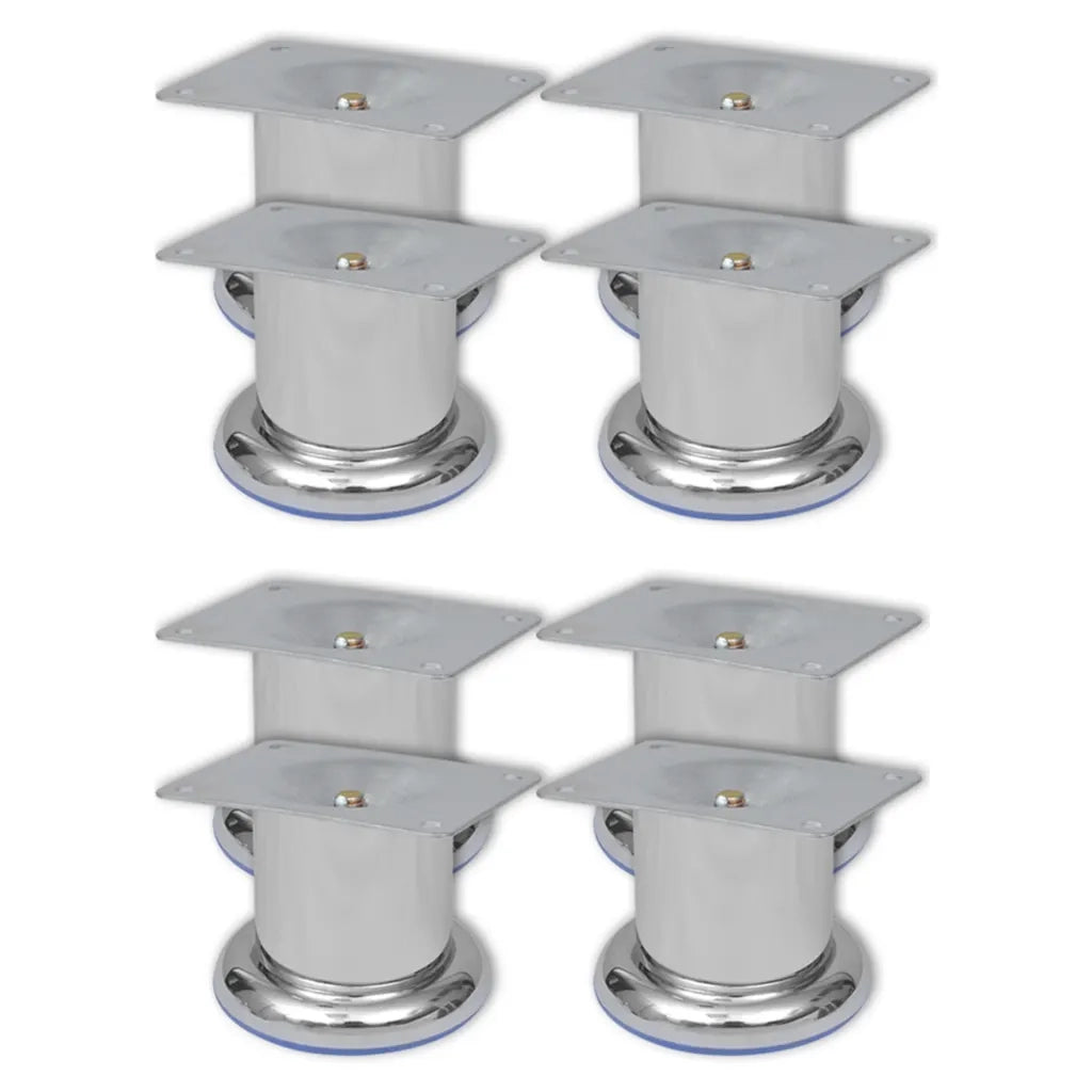 Piedini Rotondi per Divani 8 pz Cromati 60 mm