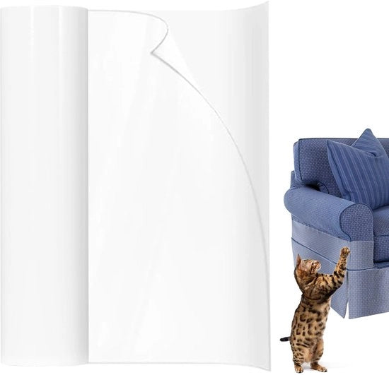 Protezione contro graffi di gatto, 20 cm x 5 m antigraffio trasparente per gatti, protezione per divani contro graffi di gatto, adesivo antigraffio trasparente per divani, porte, muri e mobili