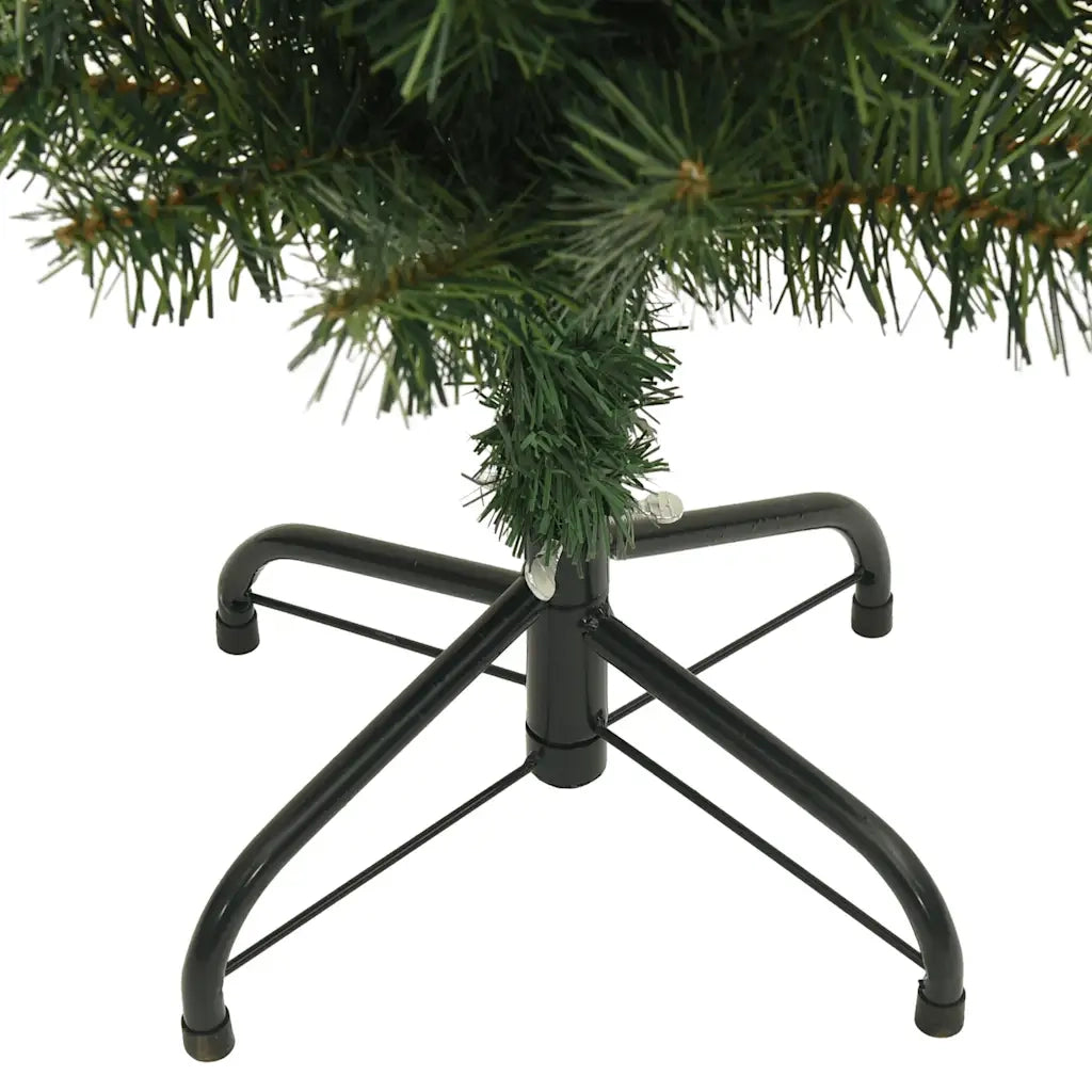 Albero di Natale Artificiale Sottile con Base-Decorazioni natalizie Verde 150 cm PVC