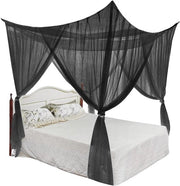 Insectennet quadrato per letto matrimoniale in rete fine nera - 210 x 190 x 240 cm