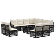 Set Divano da Giardino 12 pcs Nero polyrattan