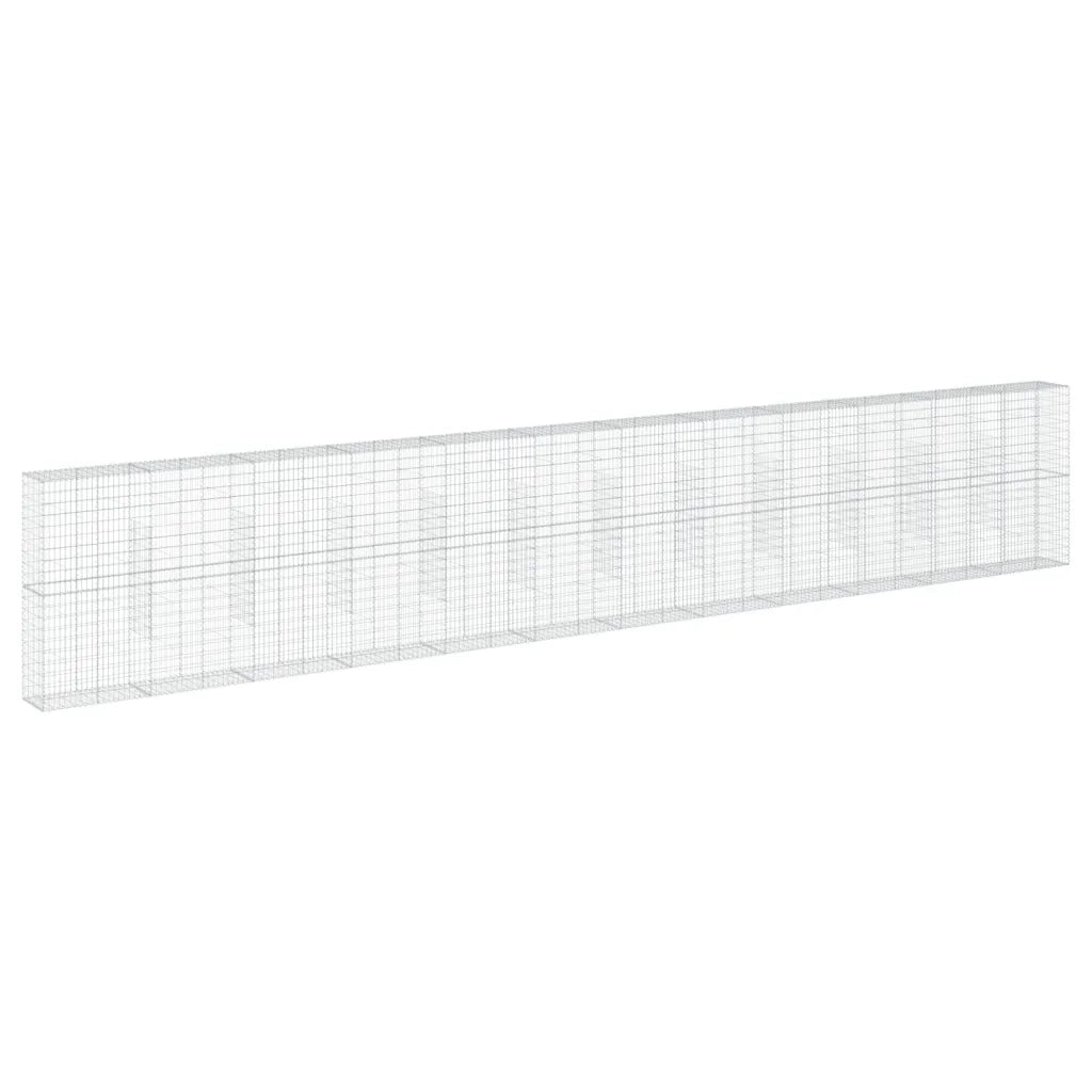 Cesto Gabbione con Copertura 1200x50x200 cm in Ferro Zincato 3295177