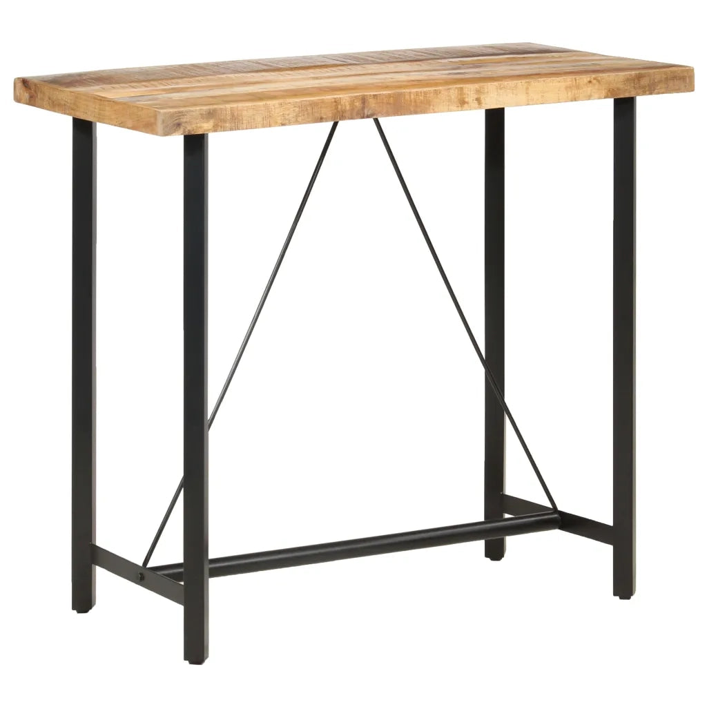 Tavolo da Bar 120x58x107 cm in Legno Ruvido di Mango