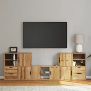 Mobile TV 5 pz con Contenitore ODDA in Legno Massello di Pino 3365374
