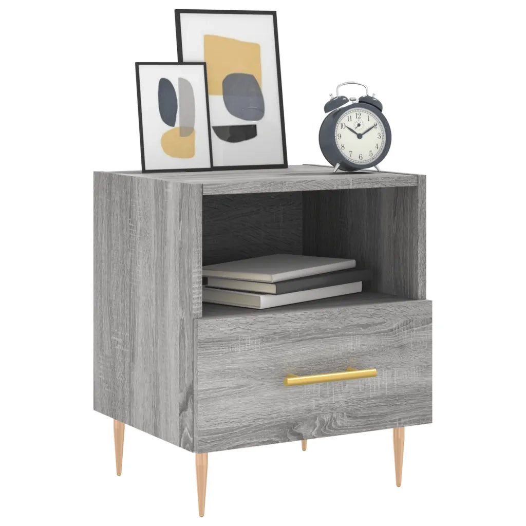 Comodino | Armadio da Notte | Mobiletto da notte Grigio Sonoma 40x35x47,5 cm in Legno Multistrato