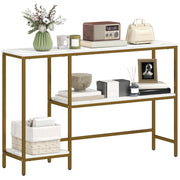 Tavolo console 3 livelli ¨C zephmum ¨C bianco dorato 120 cm