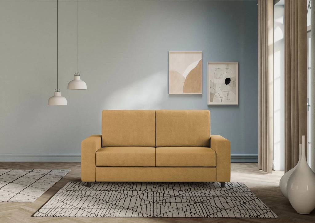 Divano sakar 2 posti medio (due sedute da 70cm) misure esterne l.168cm | ocra - Mobili 2G