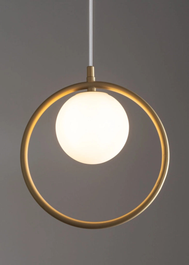 Lampada sospensione oro Aqua sfera vetro G9 12W Sigma