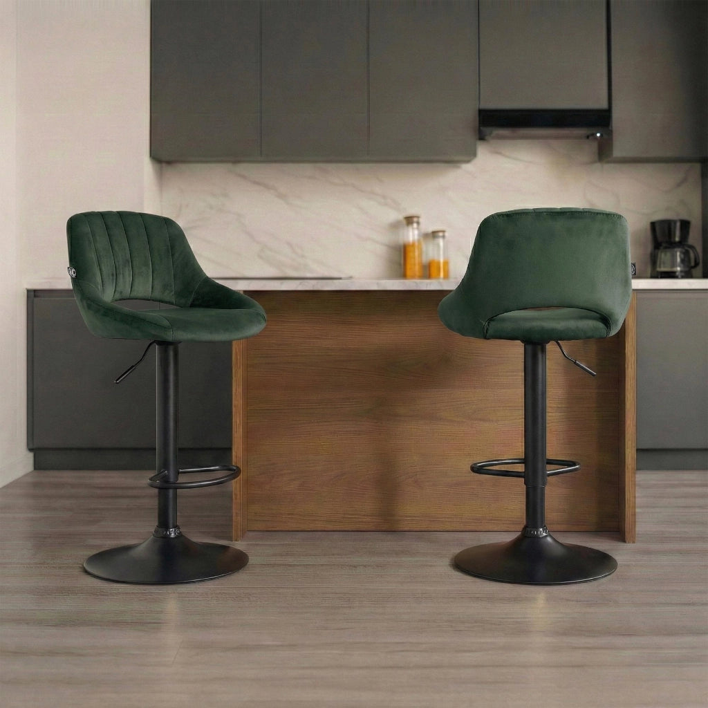 Set di 2 sgabelli da bar Milet velluto B 5
