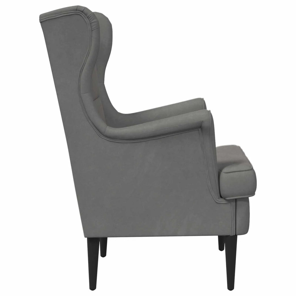 Poltrona-Divano Sedia-Poltroncina Grigio Scuro Velluto 184660