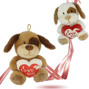 Trade Shop - Cane Peluche Con Cuore Scritta "i Love You" 22cm Con Laccio San Valentino 93697 -