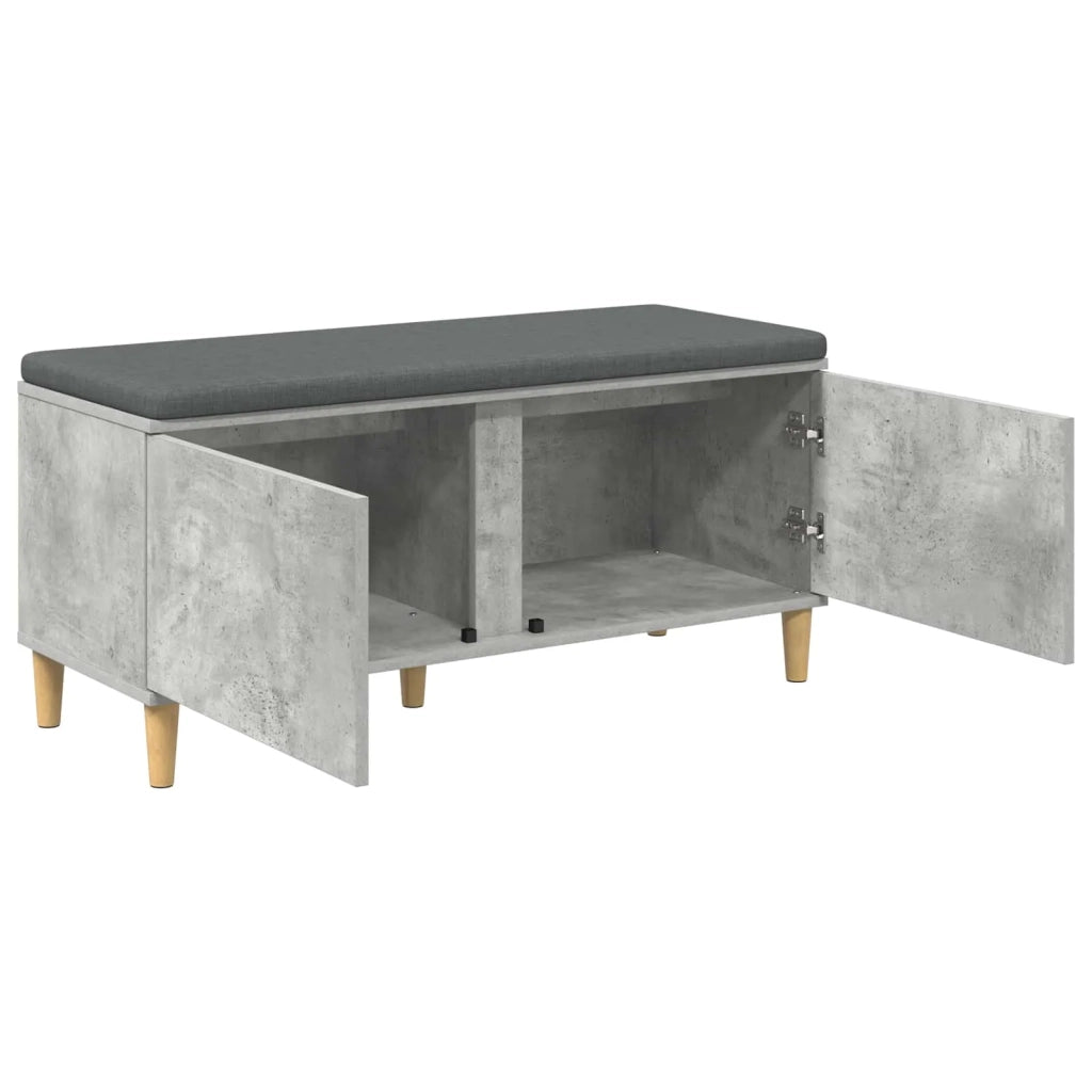 Panca per ingresso con cuscino Grigio Cemento 100 x 38 x 46 cm