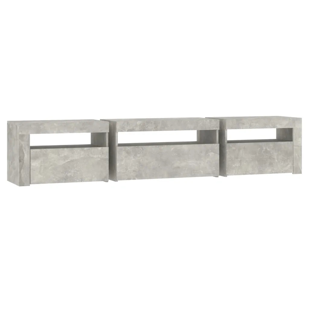 Mobile Porta TV con Luci LED Grigio Cemento 195x35x40 cm cod mxl 13890
