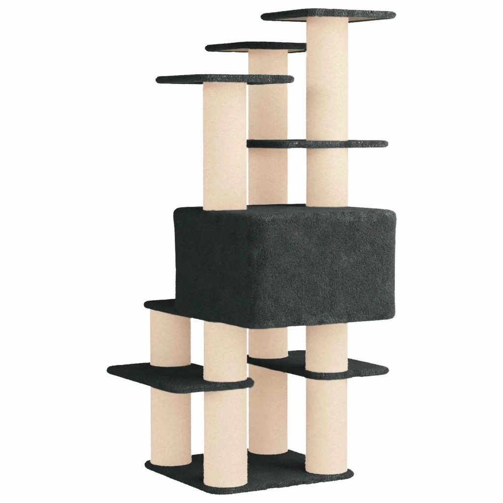 Albero per gatti con pali per graffiare in sisal Grigio Scuro 42033050