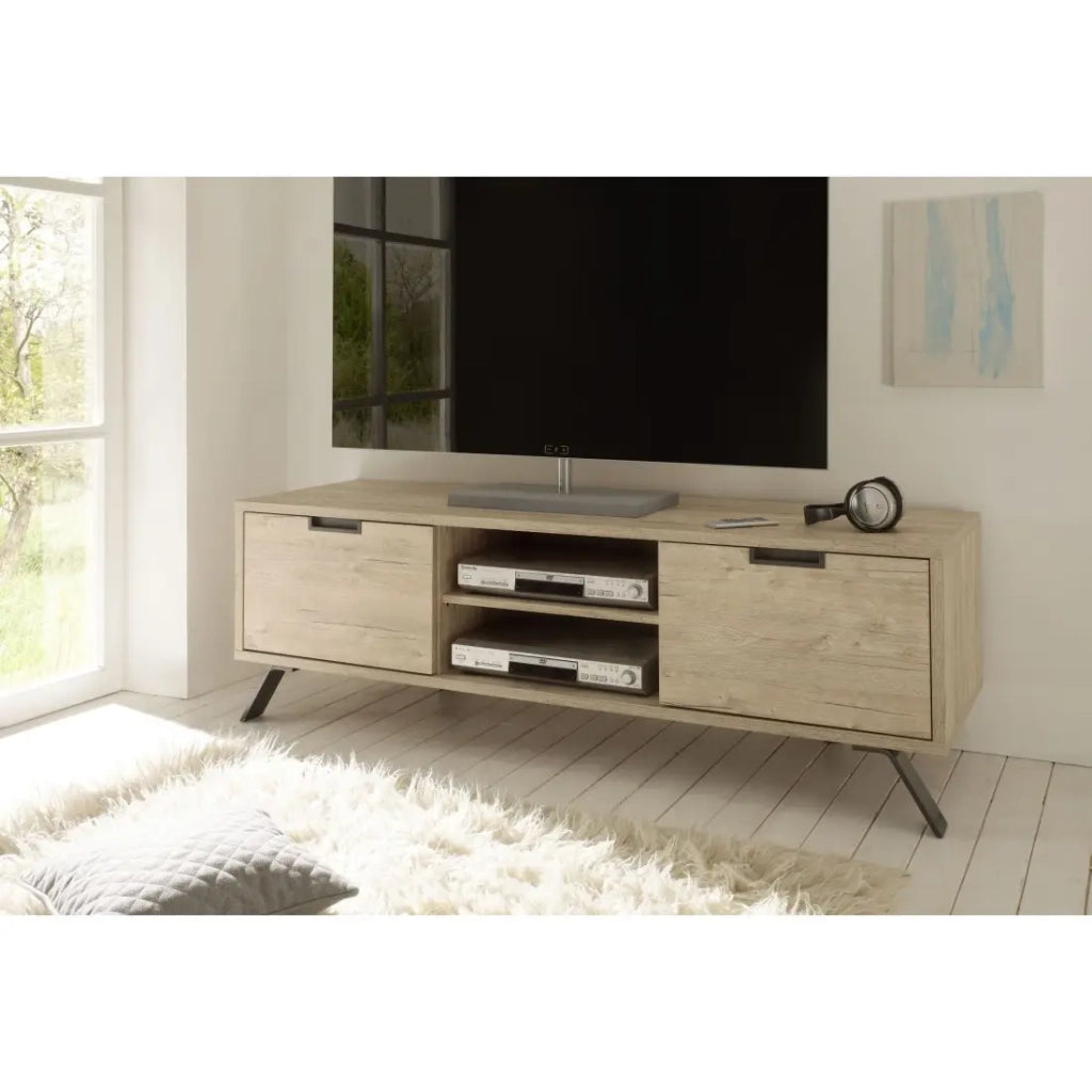 Mobile TV 156 cm SHOW – 2 porte – Rovere chiaro – Design moderno e funzionale