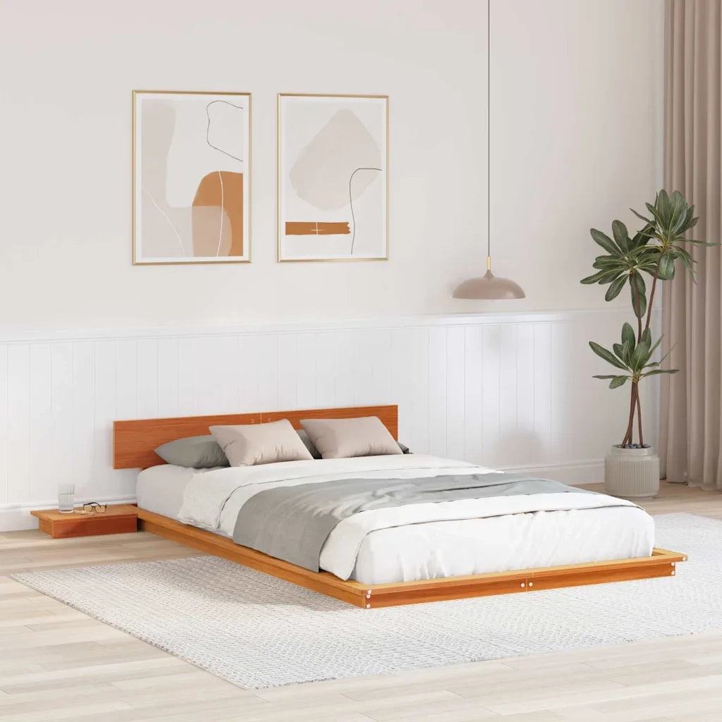Struttura del letto Marrone 135 x 190 cm legno