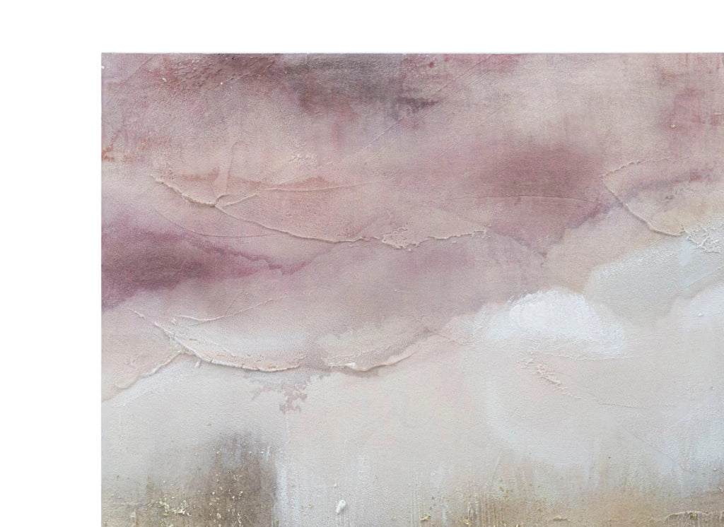 Dipinto su Tela Pink Mountain 80x2,7x60 cm in Legno di Pino e Canvas Multicolor