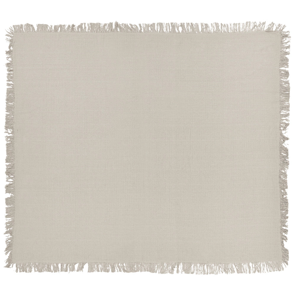 Copriletto grigio chiaro in tessuto di cotone 200 x 220 cm con frange Coperta decorativa Biancheria da letto design classico Camera da letto