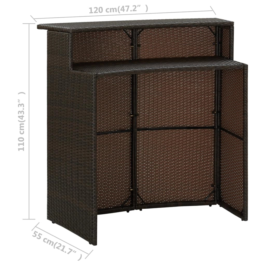 Set da bar da giardino marrone da 4 pezzi con cuscini 02_0013459