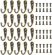 Haken antichi da 20 pezzi, stile retro, singolo, disegno a forma di cappello, da appendere alle pareti per cucina, bagno, camera da letto - bronzo (inclusi viti di fissaggio)