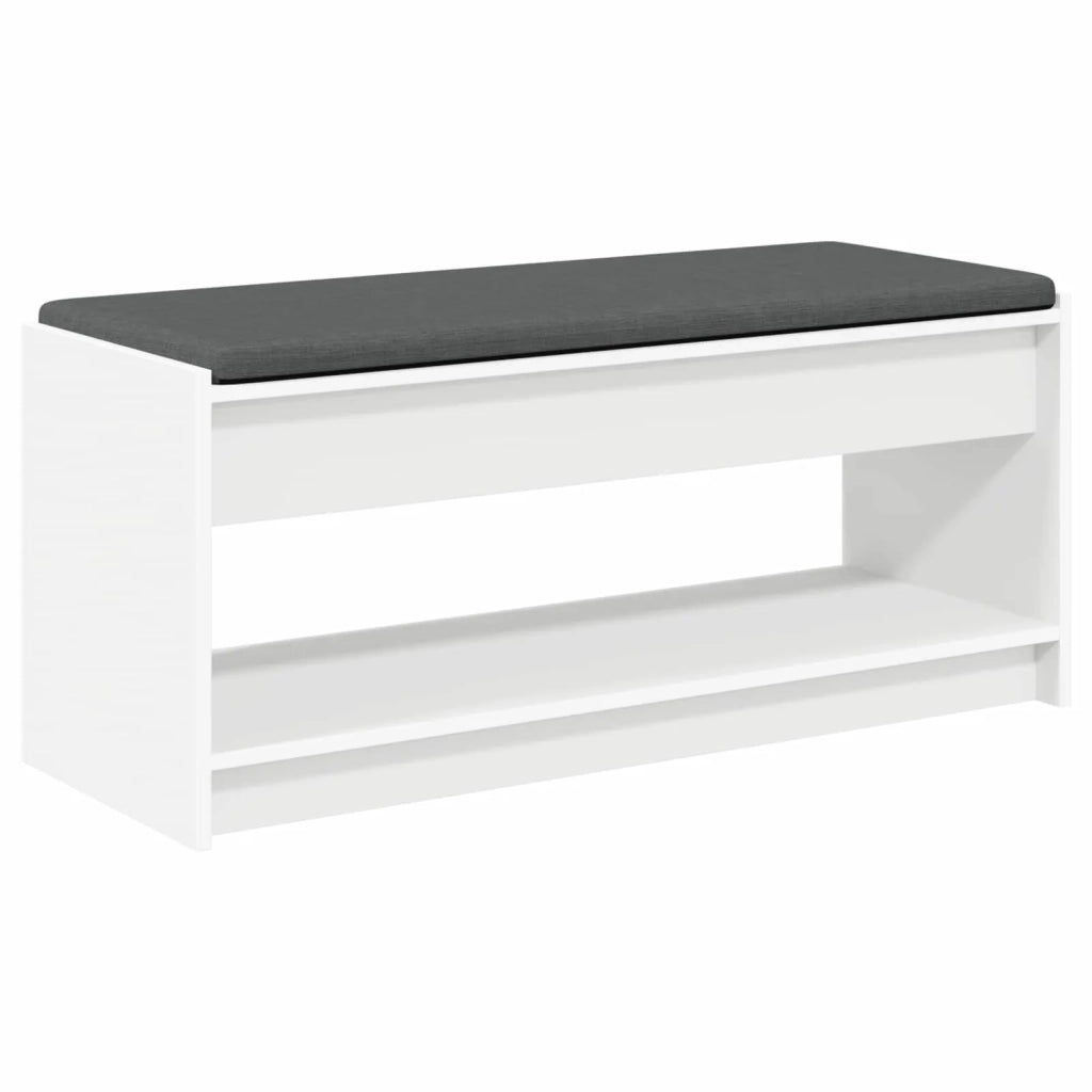 Panca per ingresso con cuscino Bianco 103 x 38 x 45 cm