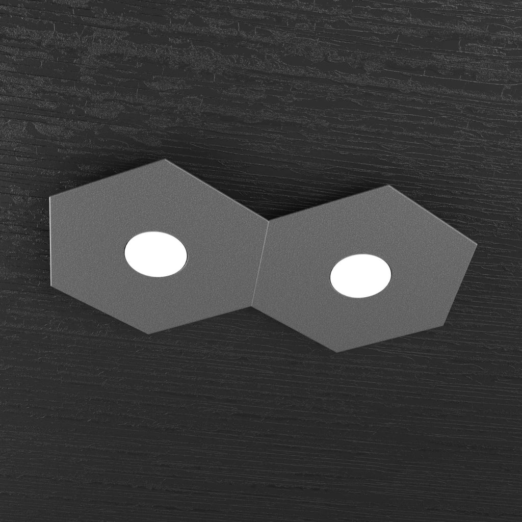HEXAGON APPLIQUE-PLAFONIERA 2 LUCI GRIGIO ANTRACITE 1142-2L-GA