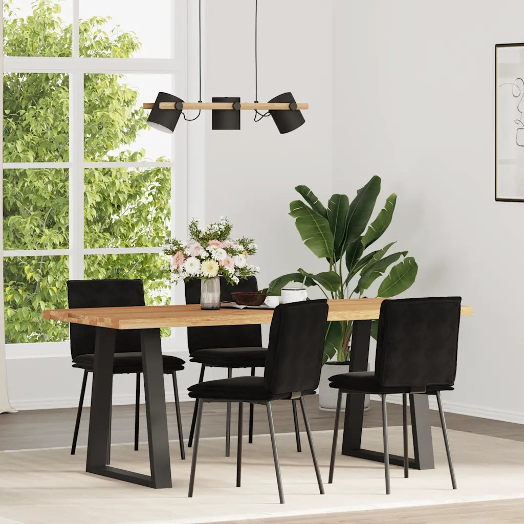 Sedie da Pranzo 4 pz Nere in Velluto