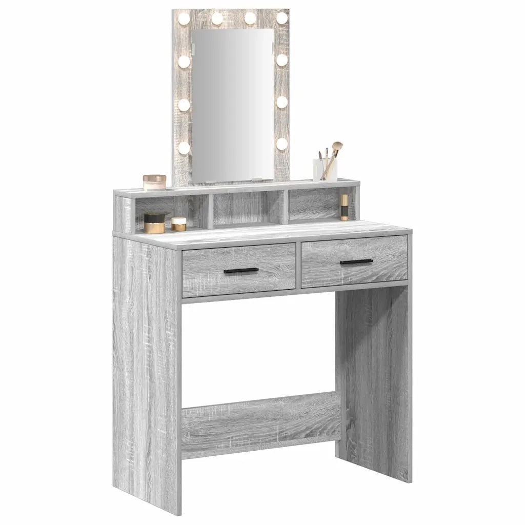 Toeletta | Tavolo da Trucco Grigio 79 x 41 x 140 cm Legno multistrato