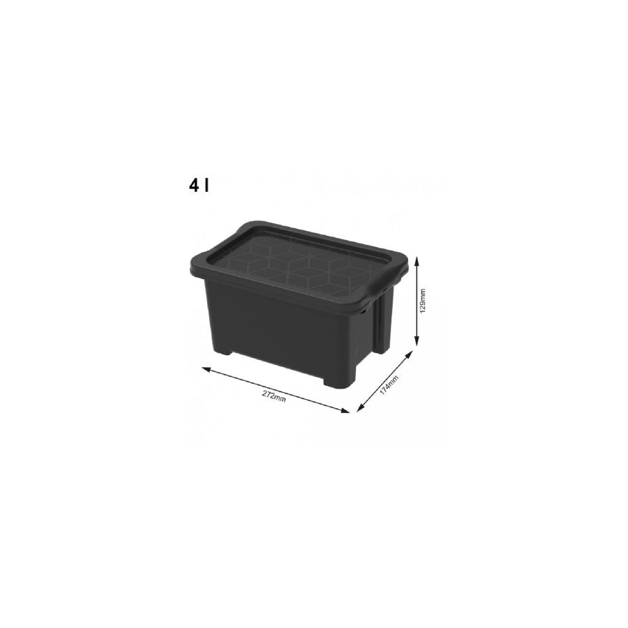 CONTENITORI CON COPERCHIO 4 L EVO EASY STORAGE NERO