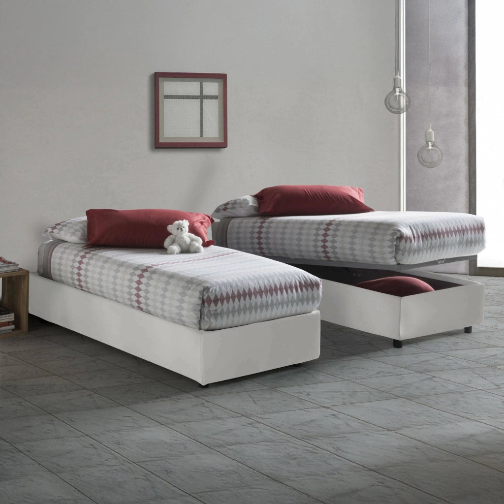 Richilde, Letto Singolo Materasso Incluso Made in Italy, Bianco