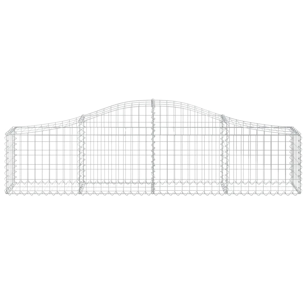 Cestini gabbioni recinzione a gabbia muro di contenimento ad arco 11 pezzi 200 x 30 x 40/60 cm ferro zincato argento 02_0040316