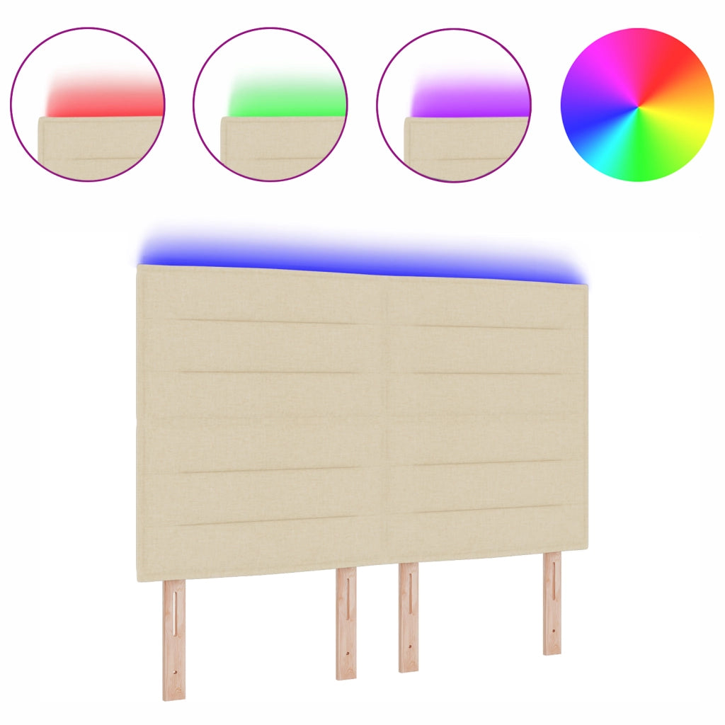 Testata letto Design a LED Crema 72 cm Tessuto