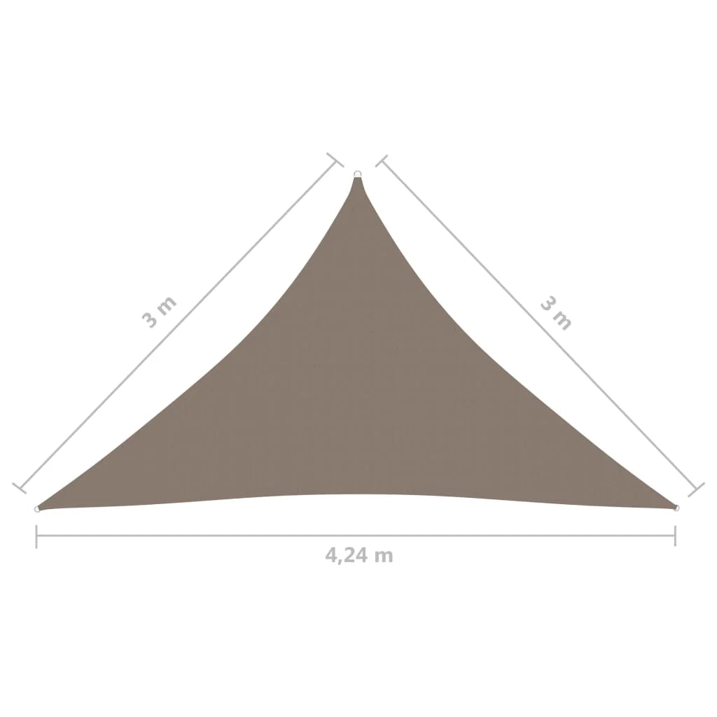 Vela ombreggiante triangolare in tessuto Oxford 3 x 3 x 4,24 m tortora 02_0009831