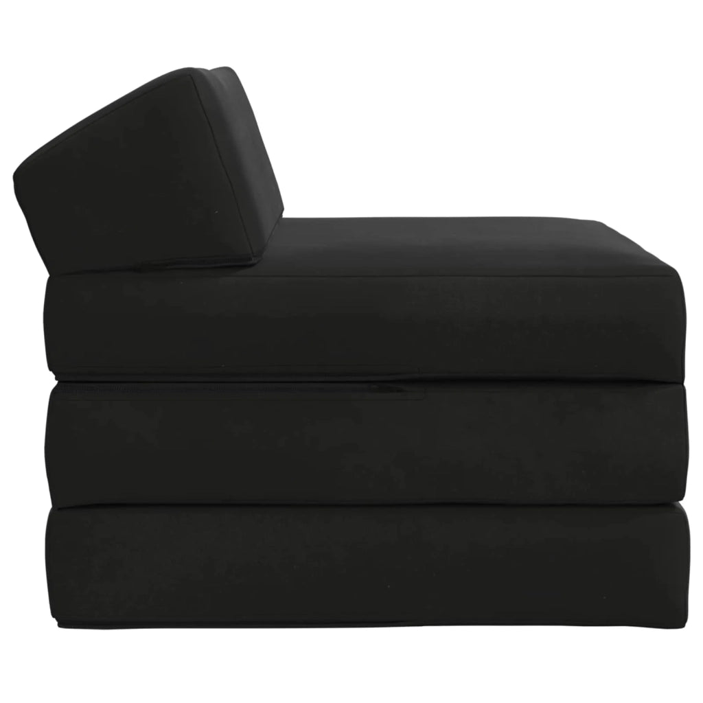 Divano Letto Pieghevole Nero 200 x 70 x 10 cm Velluto