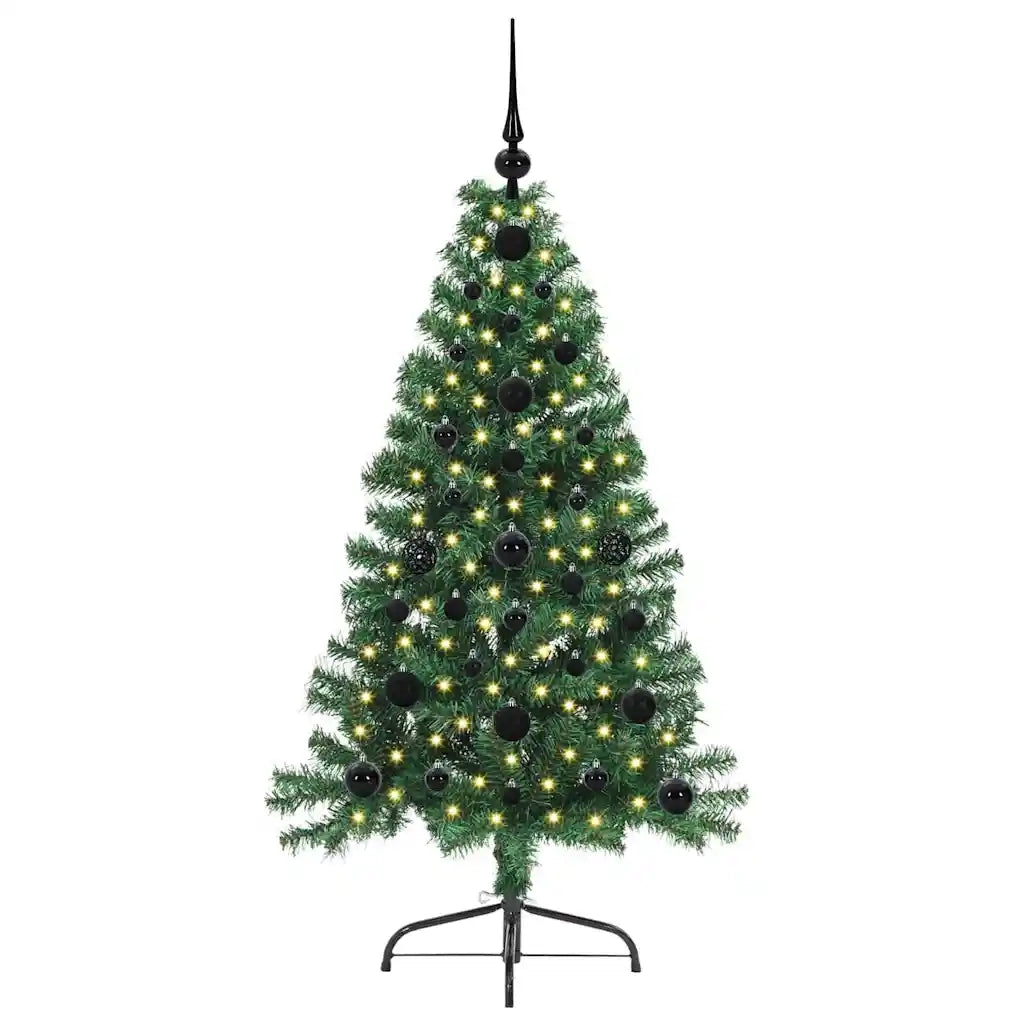 Albero di Natale | Decorazioni natalizie artificiale con luci integrate Verde 120 cm