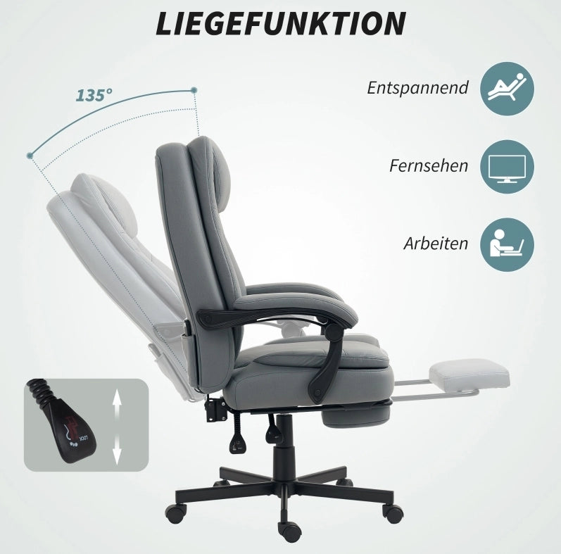 Poltrona da ufficio ergonomica con massaggio e poggiapiedi