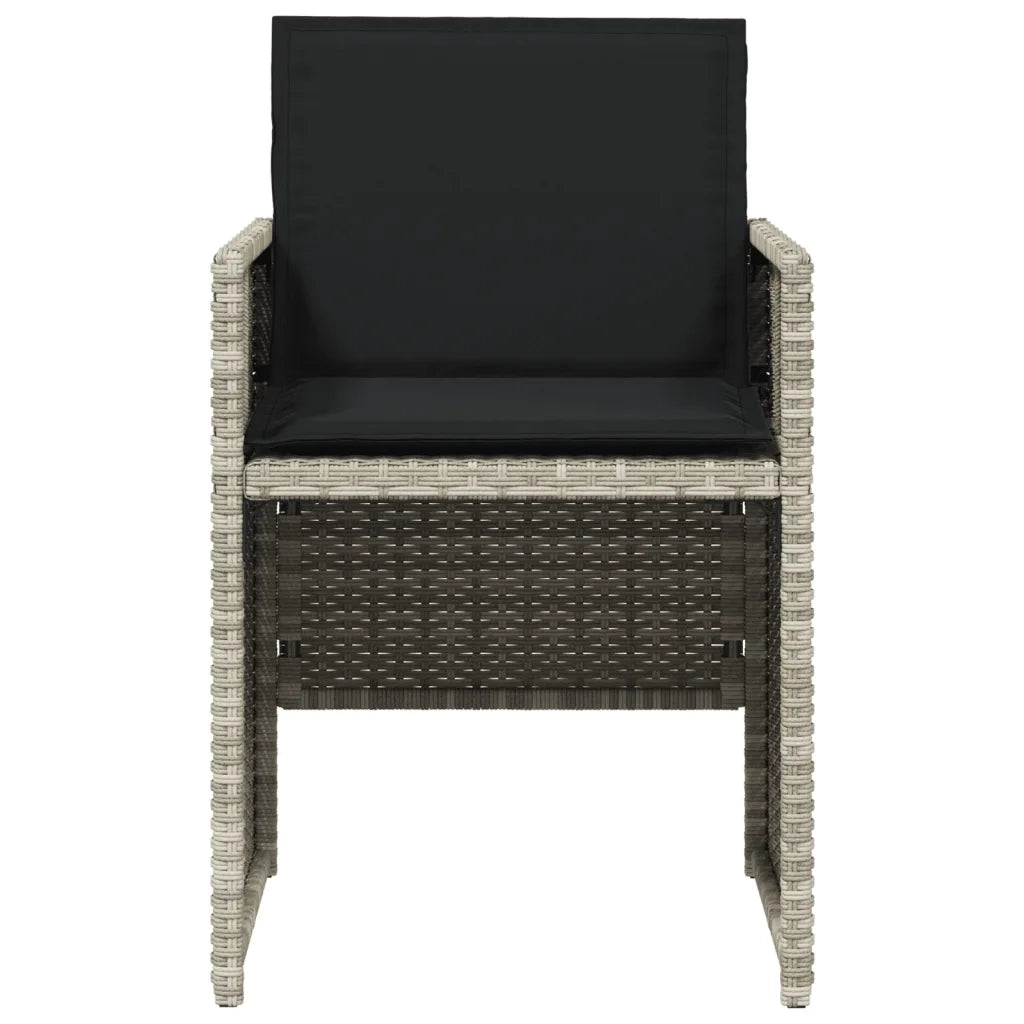 Sedie da Giardino con Cuscini 4 pz | Sedie da Esterno Grigio Chiaro in Polyrattan